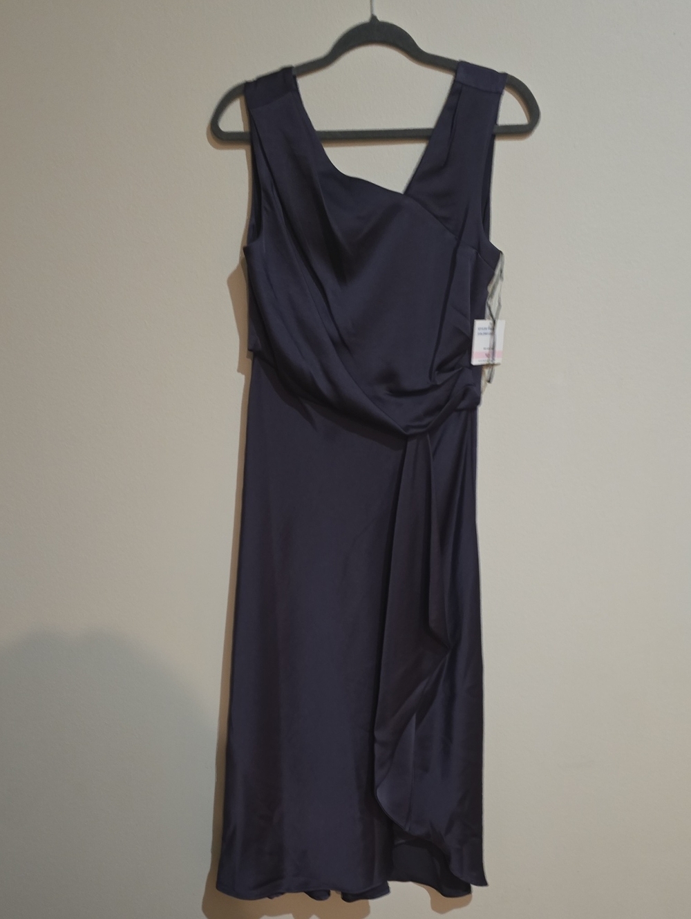 Taylor Swift Navy Draped Midi Dress with Side Knot